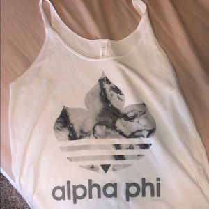 Adidas Alpha Phi White Cami Top Sorority Shirt